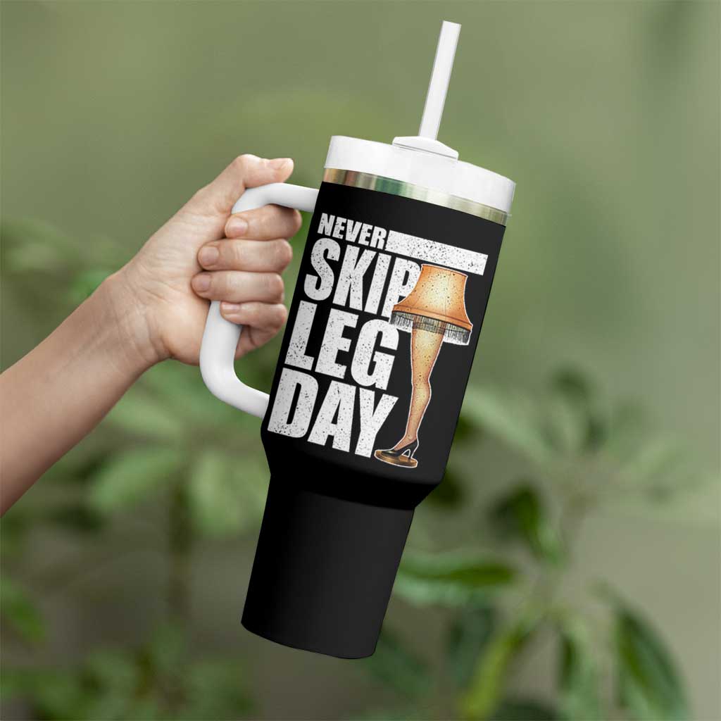 Funny Never Skip Leg Day Christmas Movie Tumbler With Handle Italian Leg Lamp - Wonder Print Shop