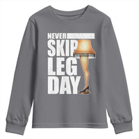 Funny Never Skip Leg Day Christmas Movie Youth Sweatshirt Italian Leg Lamp - Wonder Print Shop