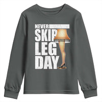Funny Never Skip Leg Day Christmas Movie Youth Sweatshirt Italian Leg Lamp - Wonder Print Shop