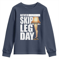 Funny Never Skip Leg Day Christmas Movie Youth Sweatshirt Italian Leg Lamp - Wonder Print Shop
