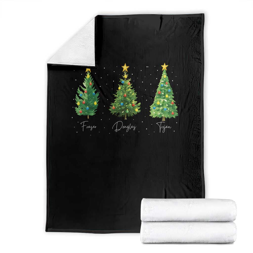 Funny Subtle FDT Resist Christmas Throw Blanket Fraser Douglass Trojan Xmas Tree - Wonder Print Shop