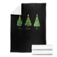 Funny Subtle FDT Resist Christmas Throw Blanket Fraser Douglass Trojan Xmas Tree - Wonder Print Shop