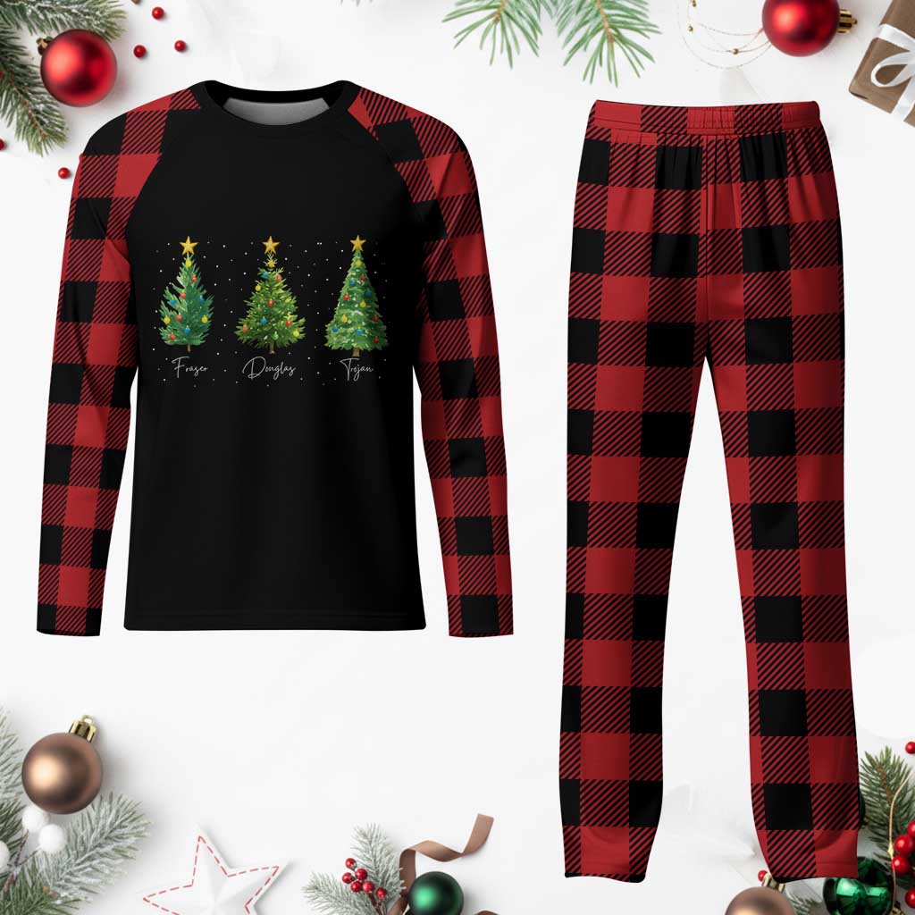 Funny Subtle FDT Resist Christmas Plaid Pajama Set Fraser Douglass Trojan Xmas Tree - Wonder Print Shop
