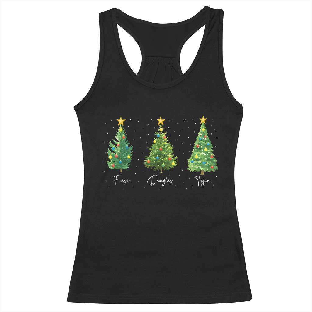 Funny Subtle FDT Resist Christmas Racerback Tank Top Fraser Douglass Trojan Xmas Tree - Wonder Print Shop