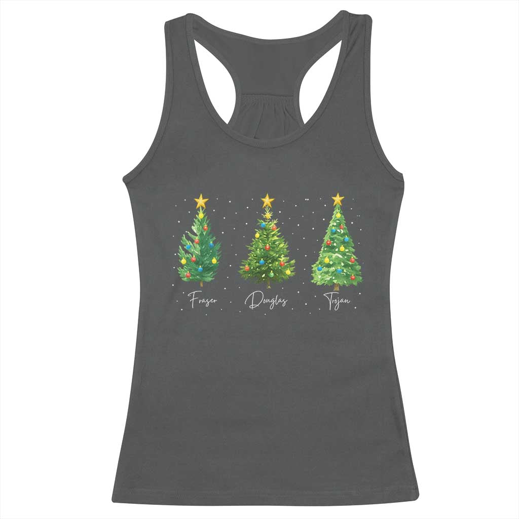 Funny Subtle FDT Resist Christmas Racerback Tank Top Fraser Douglass Trojan Xmas Tree - Wonder Print Shop