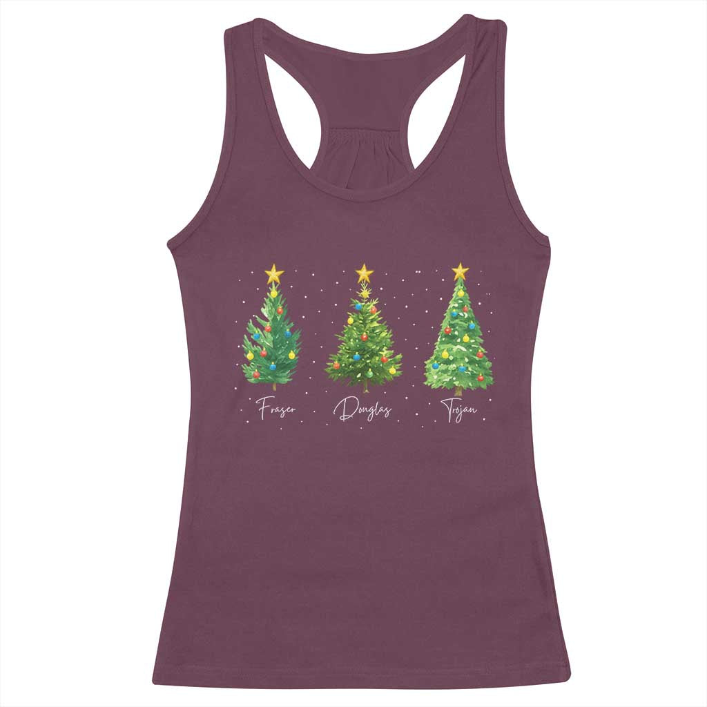 Funny Subtle FDT Resist Christmas Racerback Tank Top Fraser Douglass Trojan Xmas Tree - Wonder Print Shop