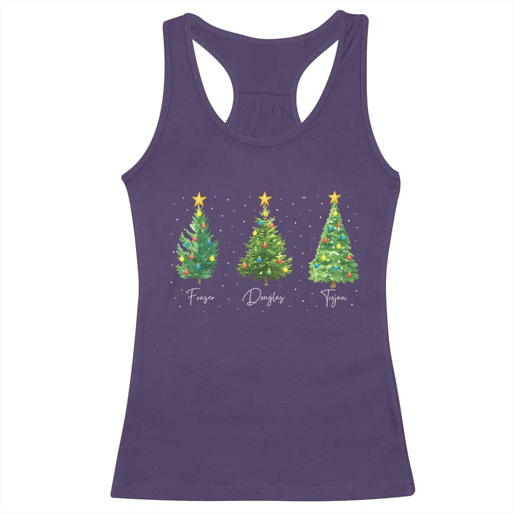 Funny Subtle FDT Resist Christmas Racerback Tank Top Fraser Douglass Trojan Xmas Tree - Wonder Print Shop
