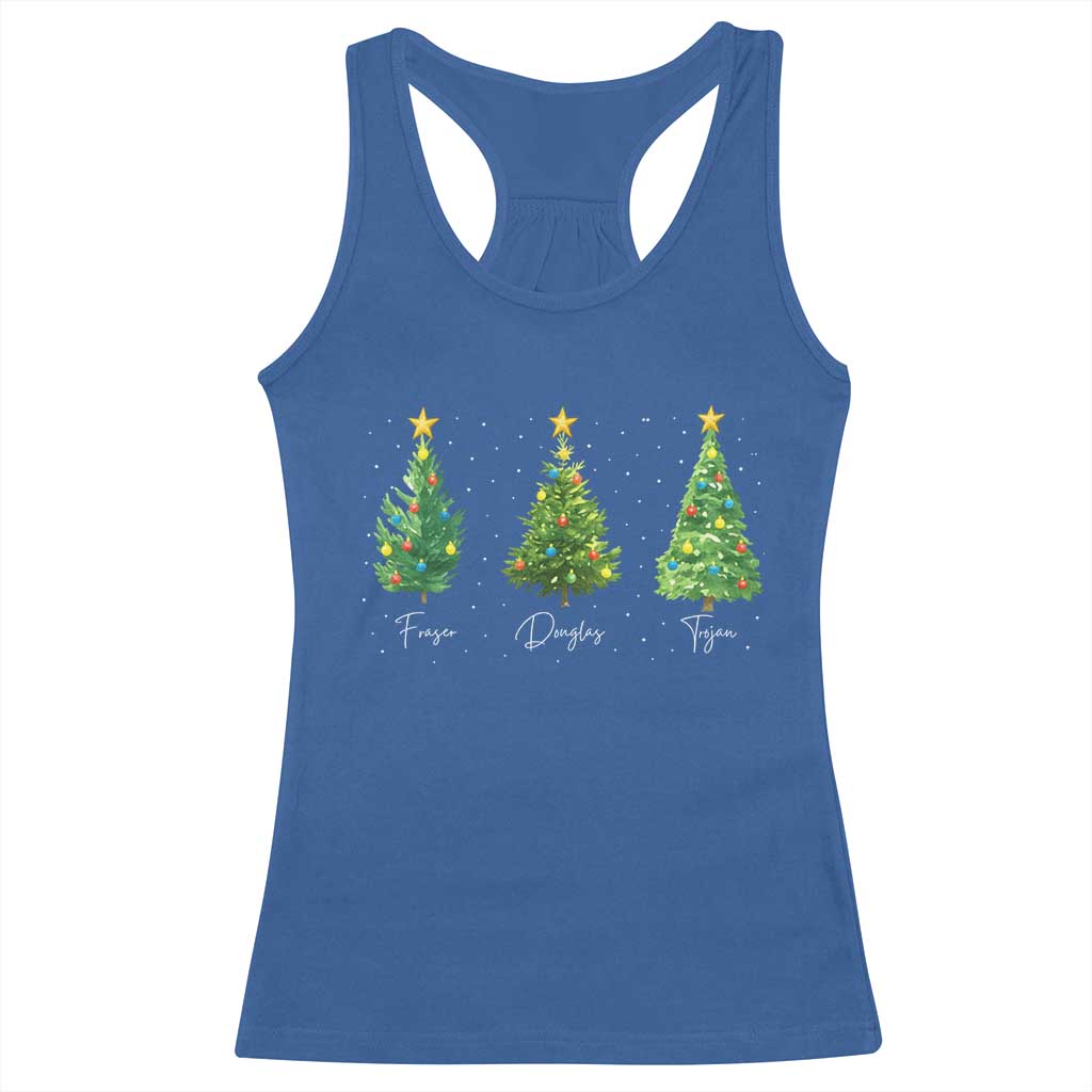 Funny Subtle FDT Resist Christmas Racerback Tank Top Fraser Douglass Trojan Xmas Tree - Wonder Print Shop