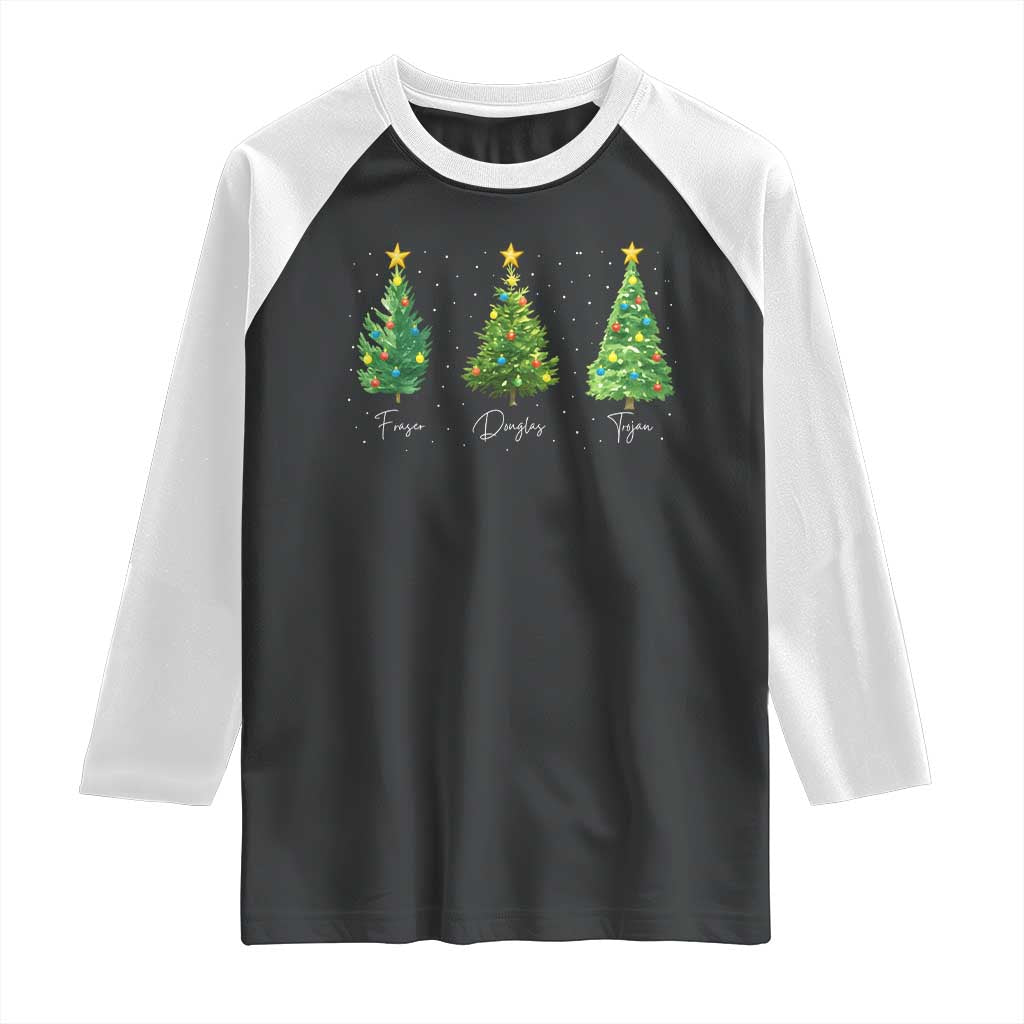 Funny Subtle FDT Resist Christmas Raglan Shirt Fraser Douglass Trojan Xmas Tree - Wonder Print Shop