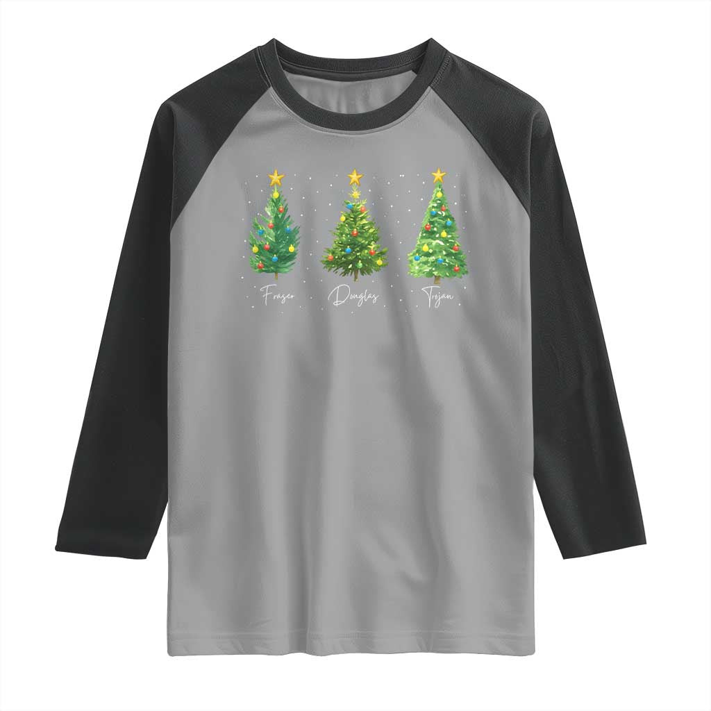 Funny Subtle FDT Resist Christmas Raglan Shirt Fraser Douglass Trojan Xmas Tree - Wonder Print Shop