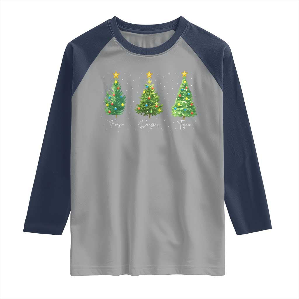 Funny Subtle FDT Resist Christmas Raglan Shirt Fraser Douglass Trojan Xmas Tree - Wonder Print Shop