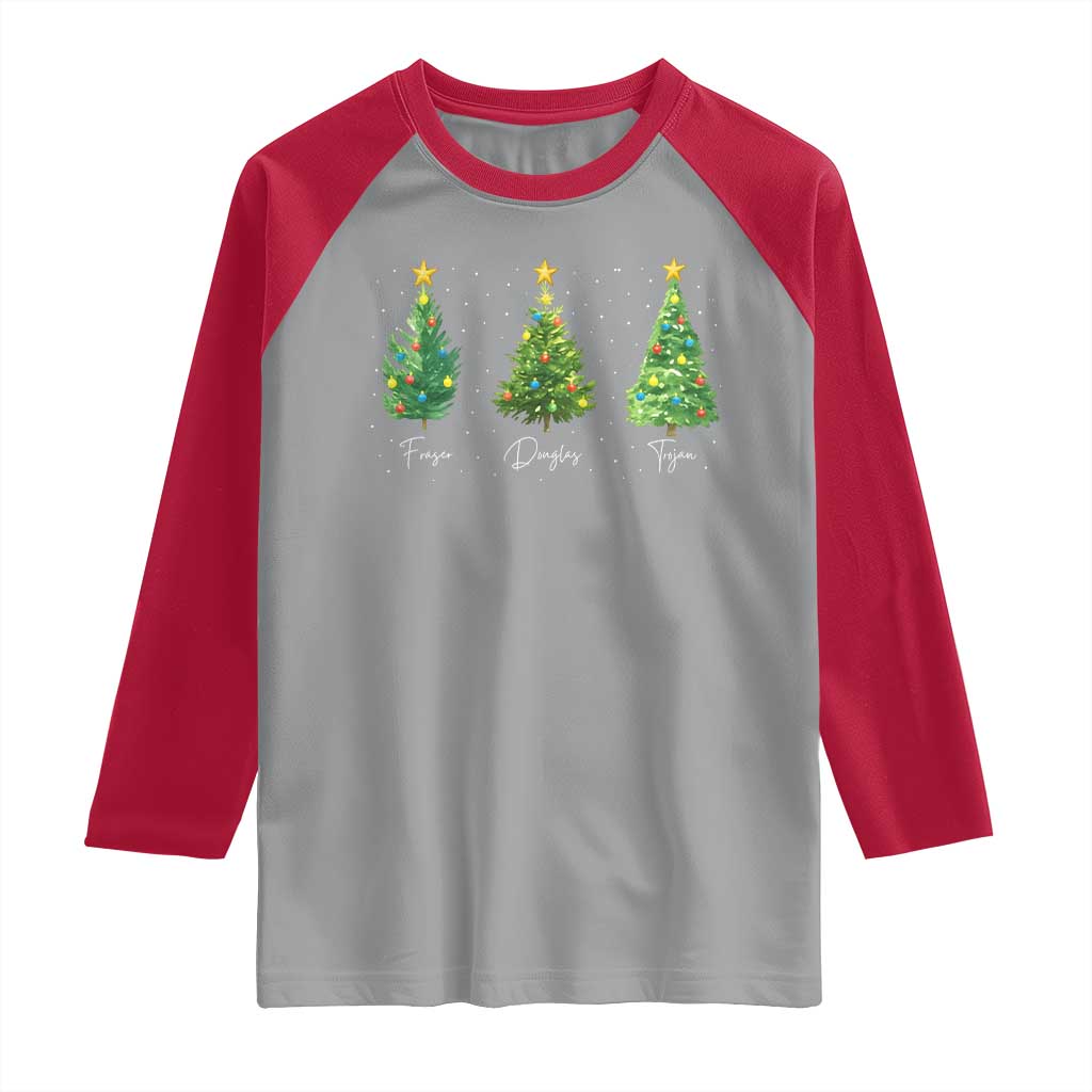 Funny Subtle FDT Resist Christmas Raglan Shirt Fraser Douglass Trojan Xmas Tree - Wonder Print Shop