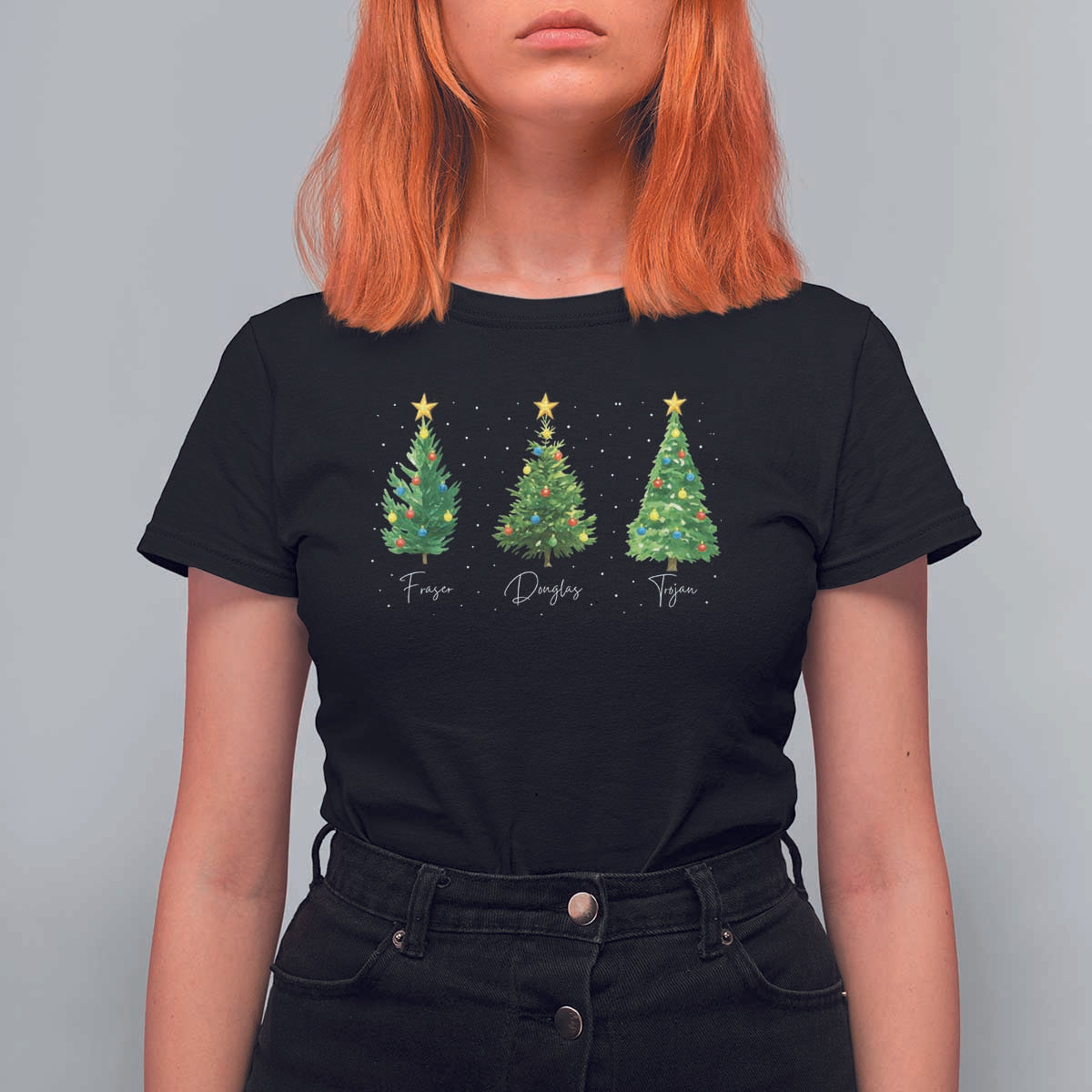 Funny Subtle FDT Resist Christmas T Shirt For Women Fraser Douglass Trojan Xmas Tree - Wonder Print Shop