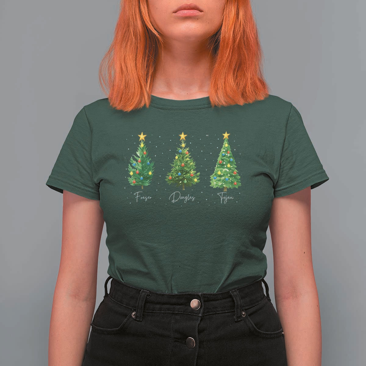 Funny Subtle FDT Resist Christmas T Shirt For Women Fraser Douglass Trojan Xmas Tree - Wonder Print Shop