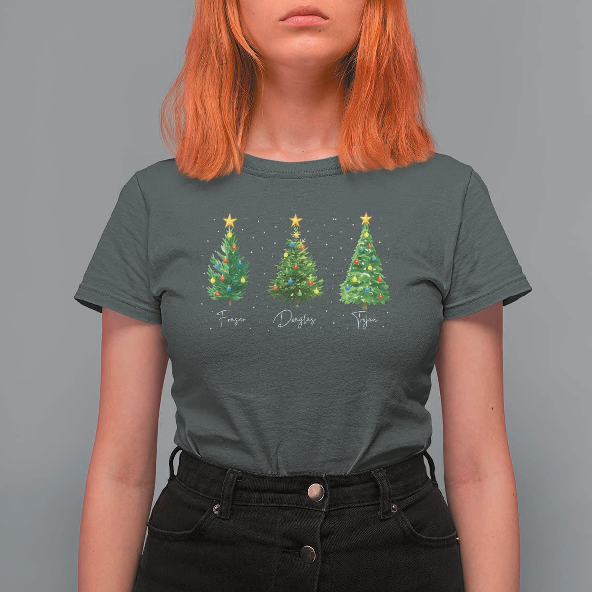 Funny Subtle FDT Resist Christmas T Shirt For Women Fraser Douglass Trojan Xmas Tree - Wonder Print Shop