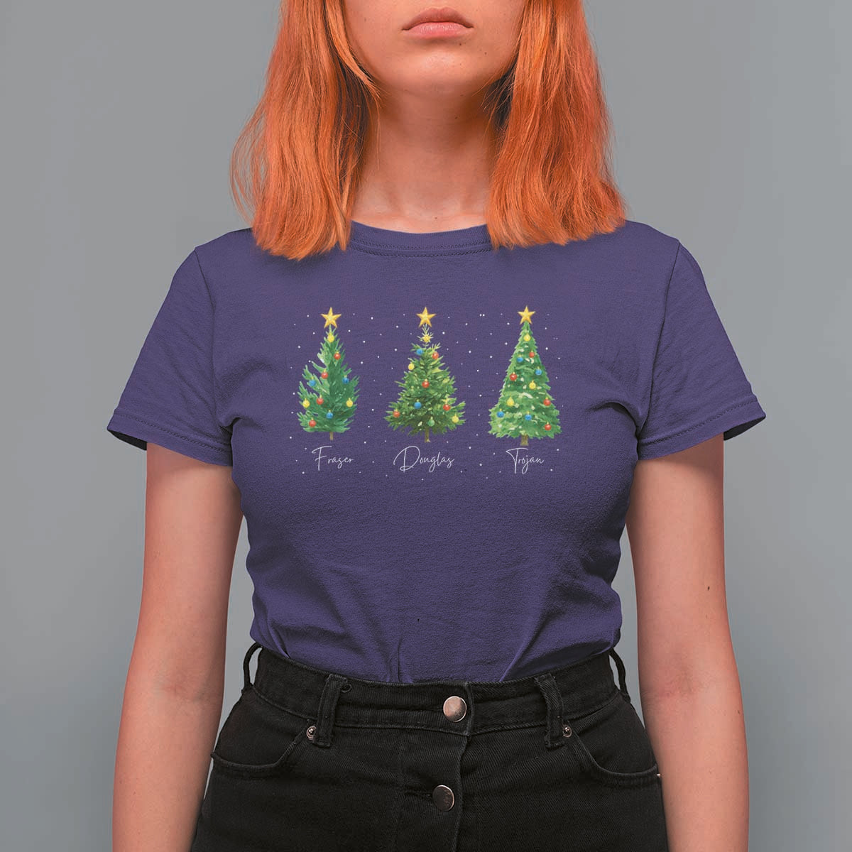 Funny Subtle FDT Resist Christmas T Shirt For Women Fraser Douglass Trojan Xmas Tree - Wonder Print Shop