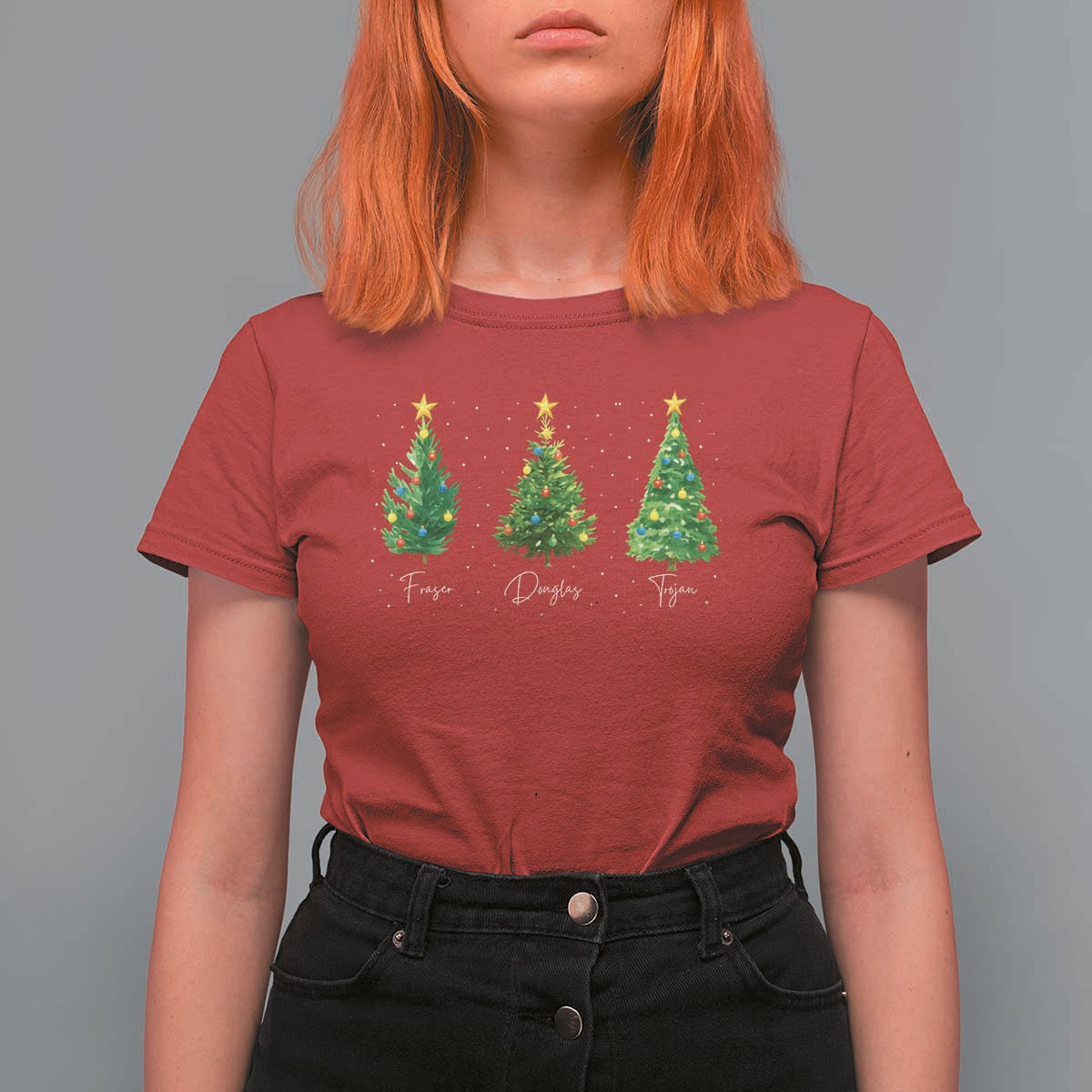 Funny Subtle FDT Resist Christmas T Shirt For Women Fraser Douglass Trojan Xmas Tree - Wonder Print Shop