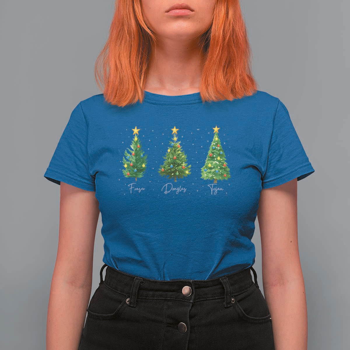 Funny Subtle FDT Resist Christmas T Shirt For Women Fraser Douglass Trojan Xmas Tree - Wonder Print Shop