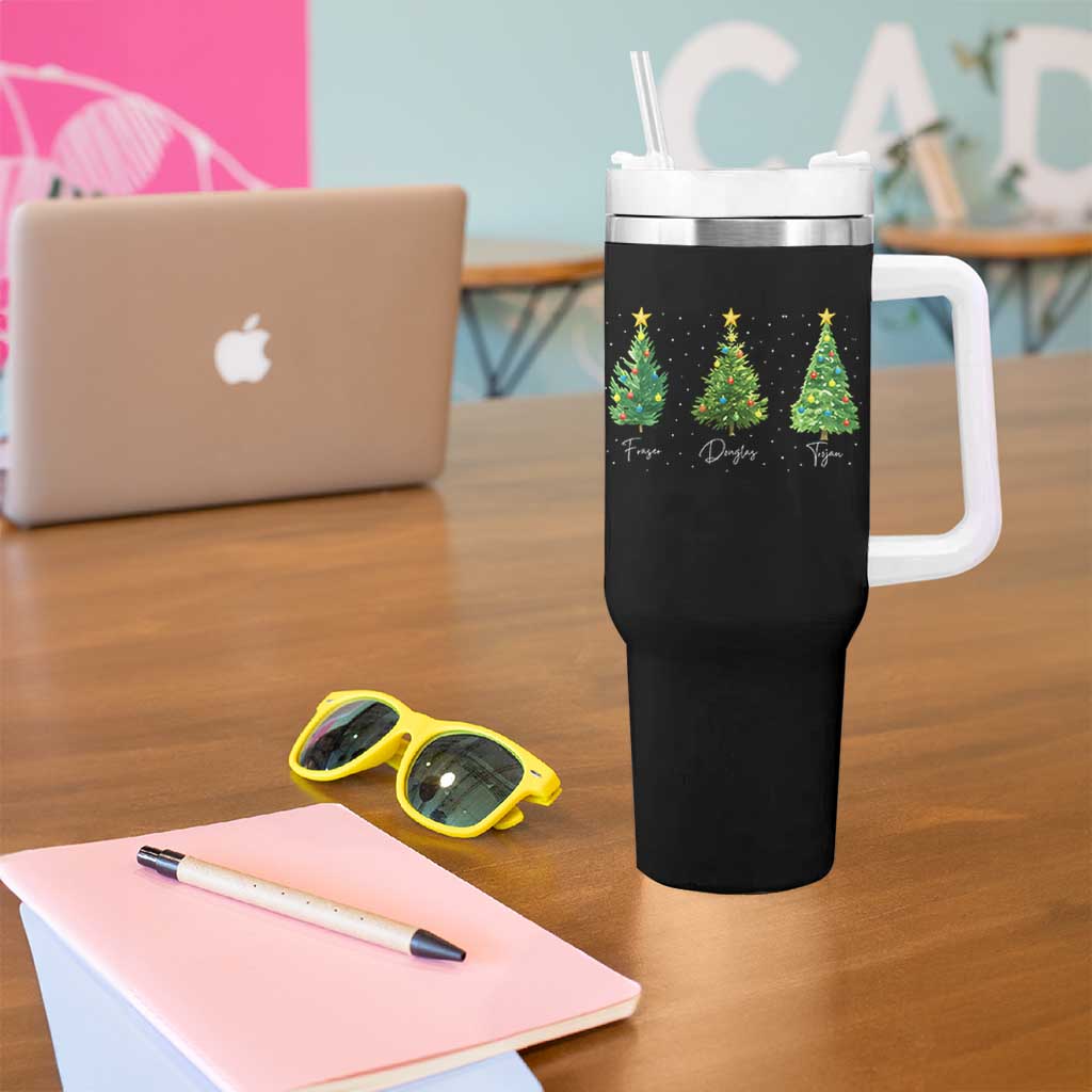 Funny Subtle FDT Resist Christmas Tumbler With Handle Fraser Douglass Trojan Xmas Tree - Wonder Print Shop