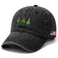 Funny Subtle FDT Resist Christmas Washed Cotton Baseball Cap Fraser Douglass Trojan Xmas Tree