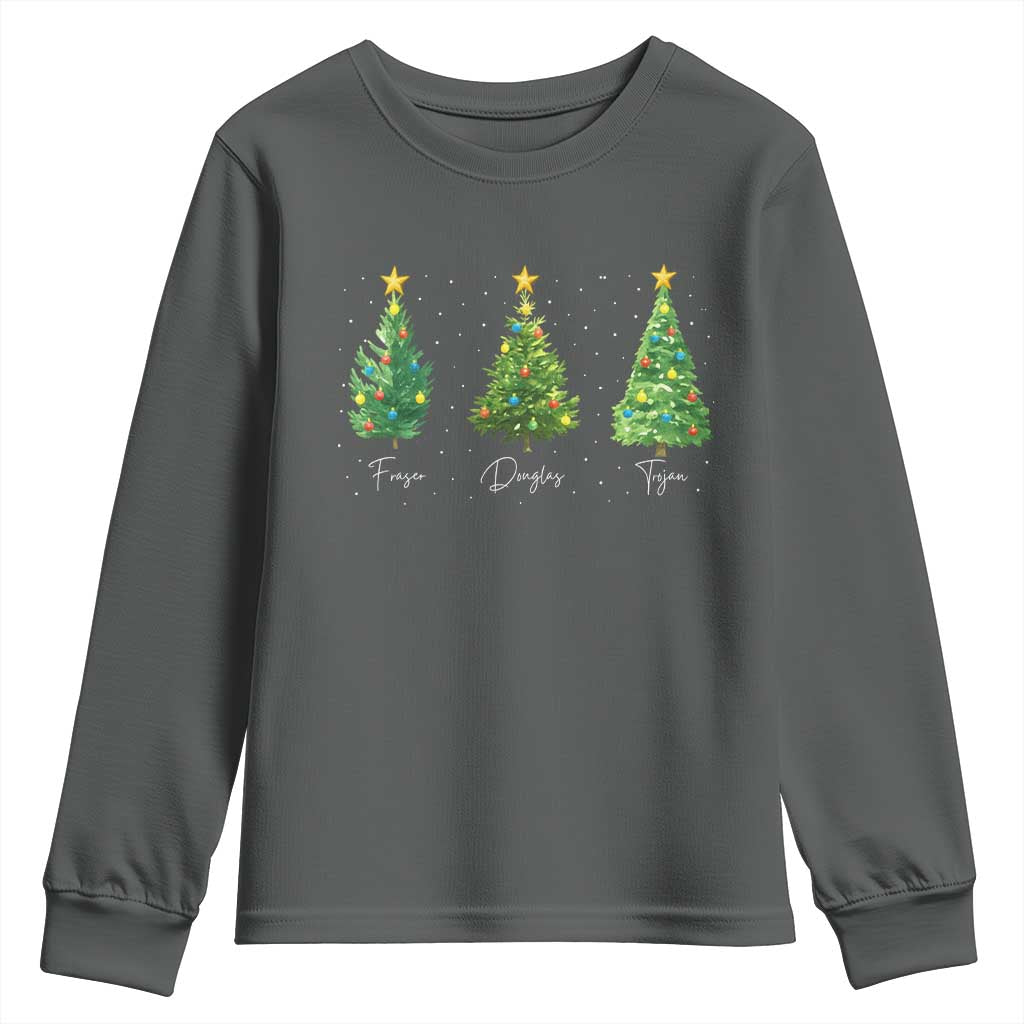 Funny Subtle FDT Resist Christmas Youth Sweatshirt Fraser Douglass Trojan Xmas Tree - Wonder Print Shop