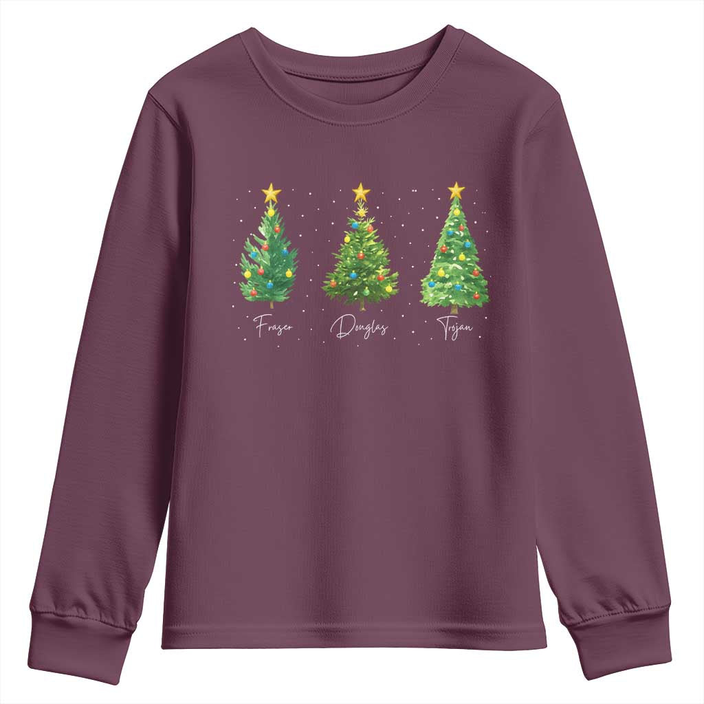 Funny Subtle FDT Resist Christmas Youth Sweatshirt Fraser Douglass Trojan Xmas Tree - Wonder Print Shop