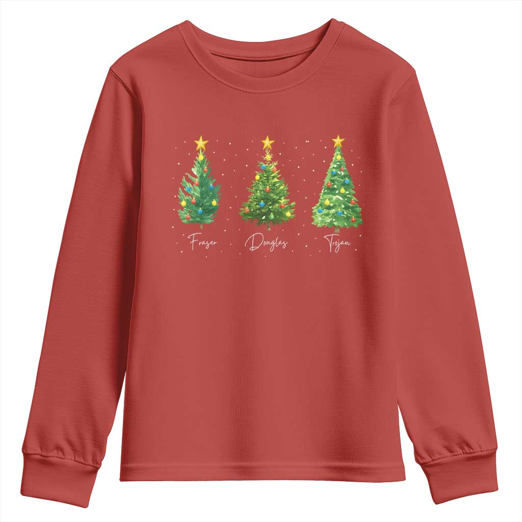 Funny Subtle FDT Resist Christmas Youth Sweatshirt Fraser Douglass Trojan Xmas Tree - Wonder Print Shop