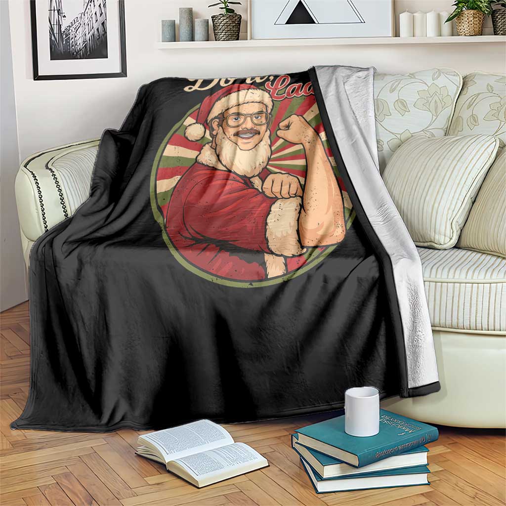 Funny Christmas Do It Lady Throw Blanket Mustache Guy Meme Santa Cosplay - Wonder Print Shop