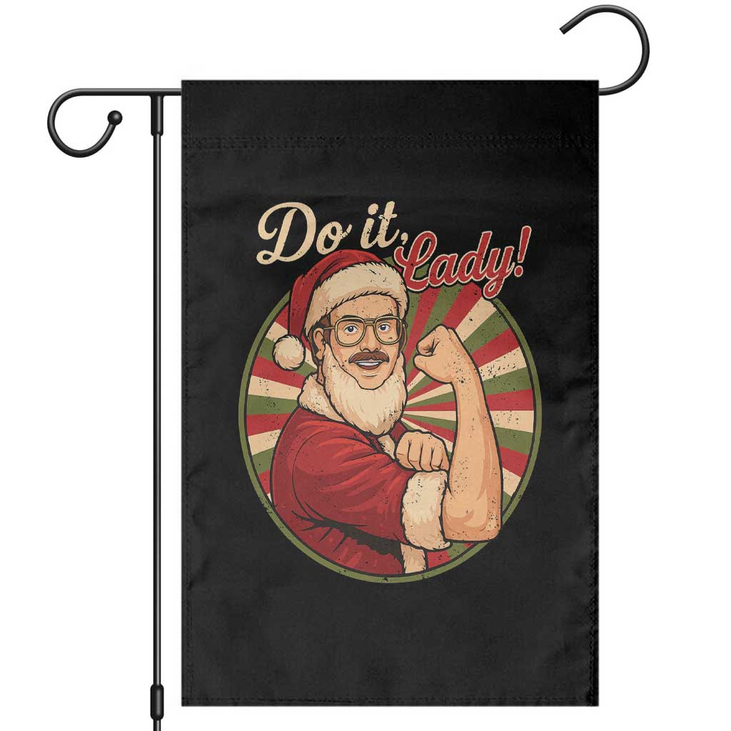 Funny Christmas Do It Lady Garden Flag Mustache Guy Meme Santa Cosplay - Wonder Print Shop