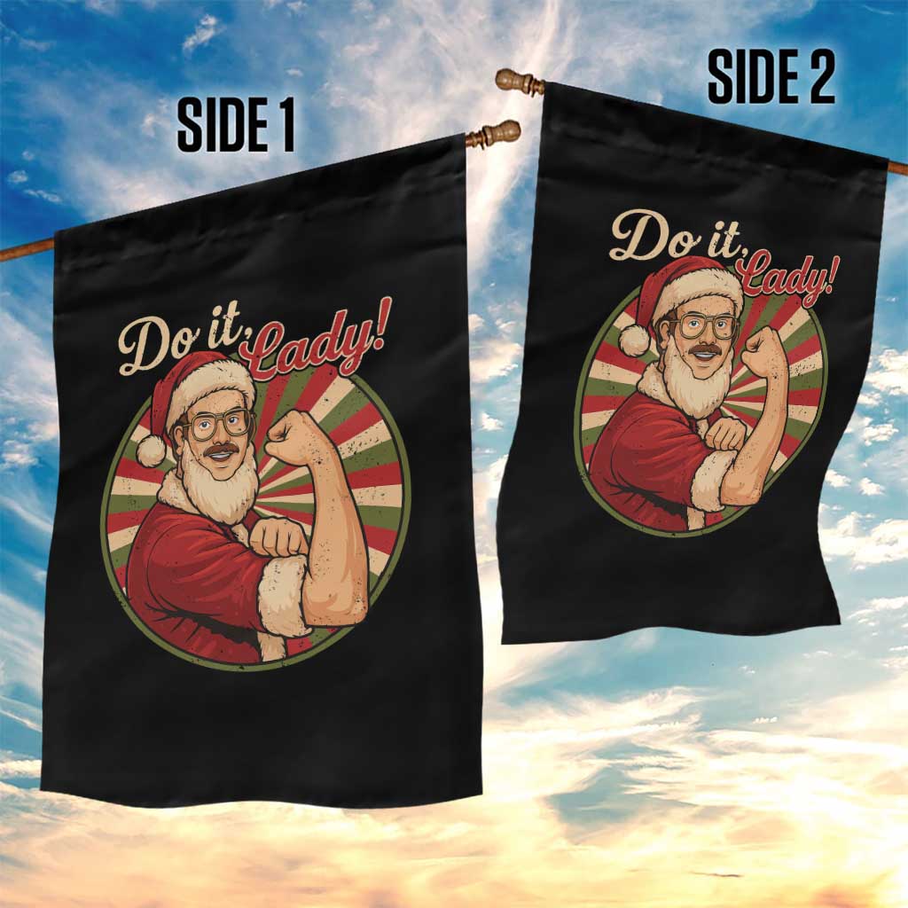 Funny Christmas Do It Lady Garden Flag Mustache Guy Meme Santa Cosplay - Wonder Print Shop