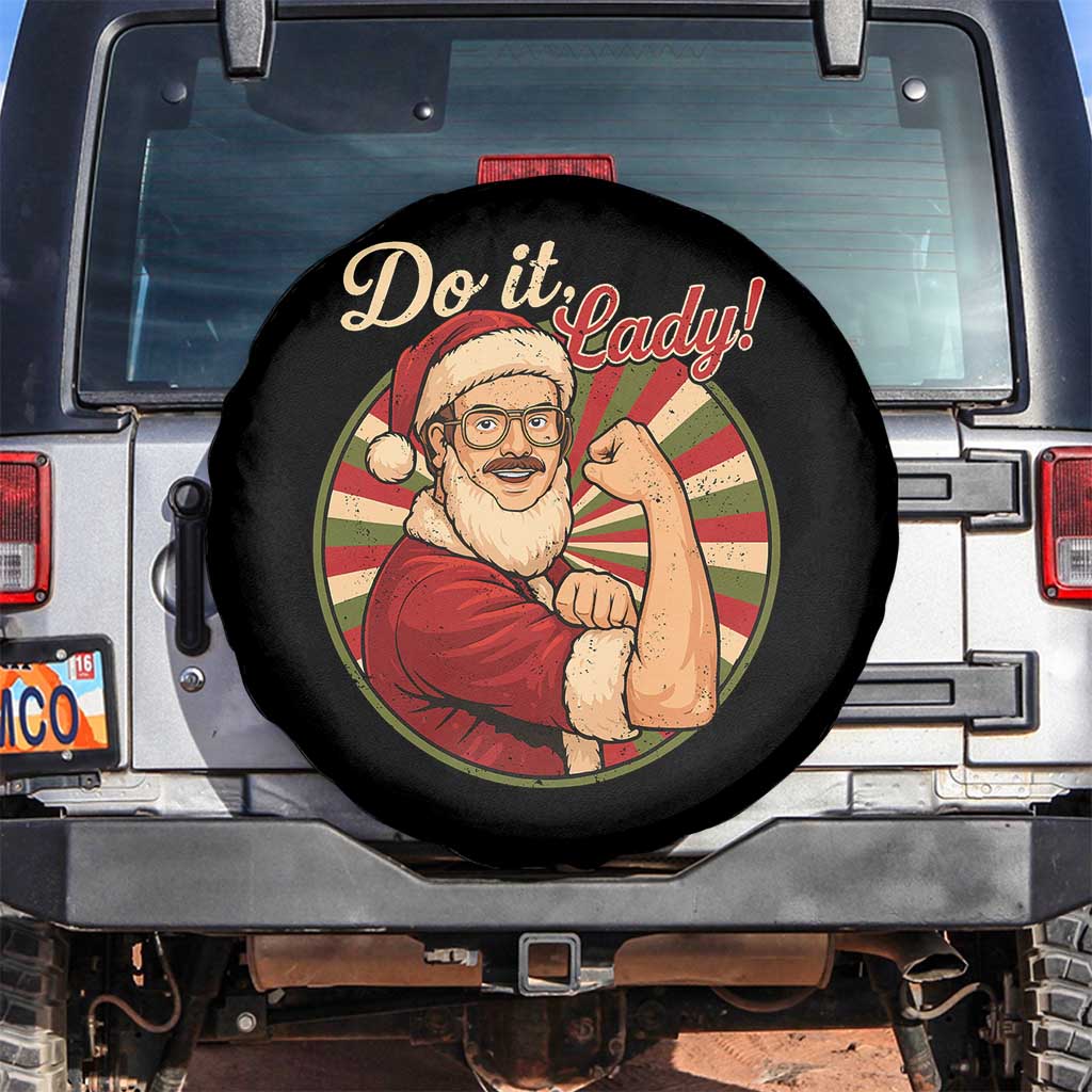 Funny Christmas Do It Lady Spare Tire Cover Mustache Guy Meme Santa Cosplay - Wonder Print Shop