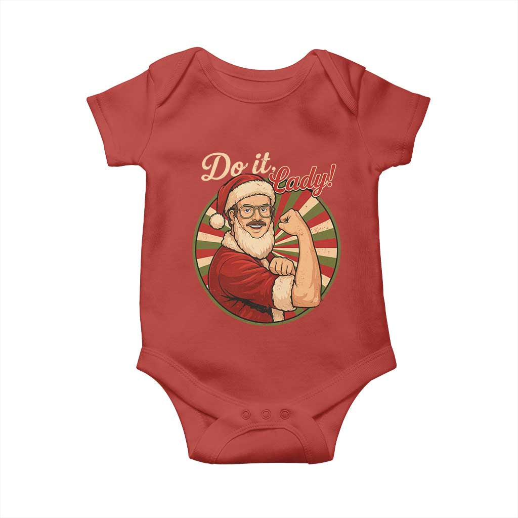 Funny Christmas Do It Lady Baby Onesie Mustache Guy Meme Santa Cosplay - Wonder Print Shop