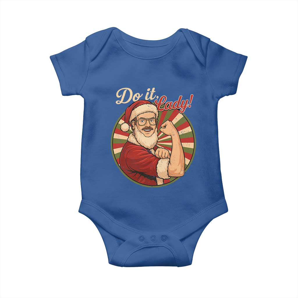 Funny Christmas Do It Lady Baby Onesie Mustache Guy Meme Santa Cosplay - Wonder Print Shop