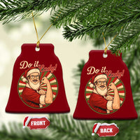 Funny Xmas Do It Lady Ceramic Ornament Mustache Guy Meme Santa Cosplay - Wonder Print Shop