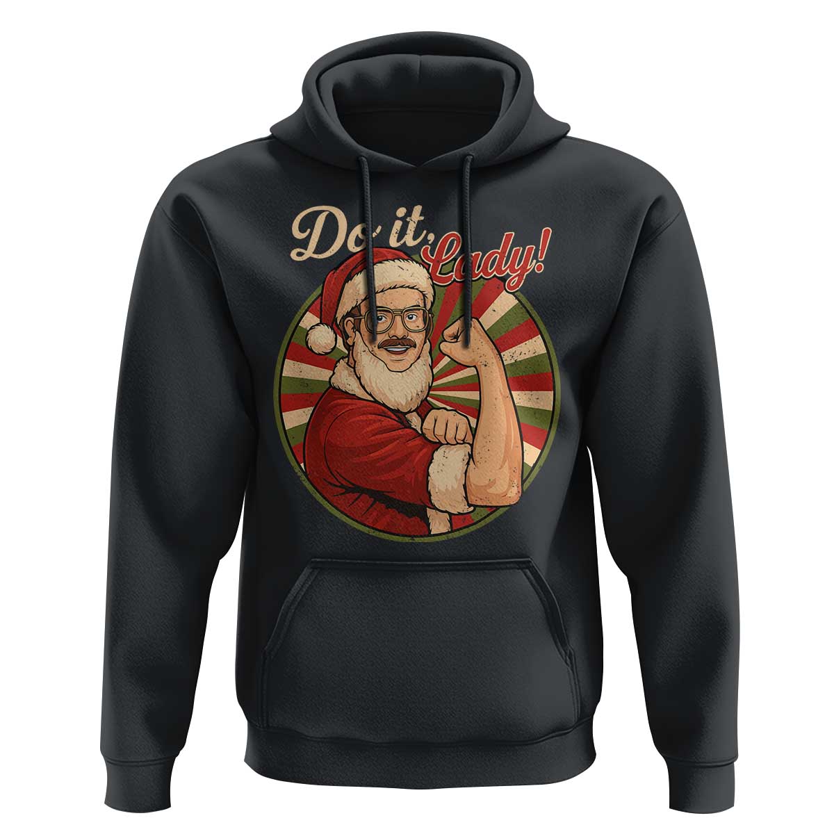 Funny Christmas Do It Lady Hoodie Mustache Guy Meme Santa Cosplay - Wonder Print Shop