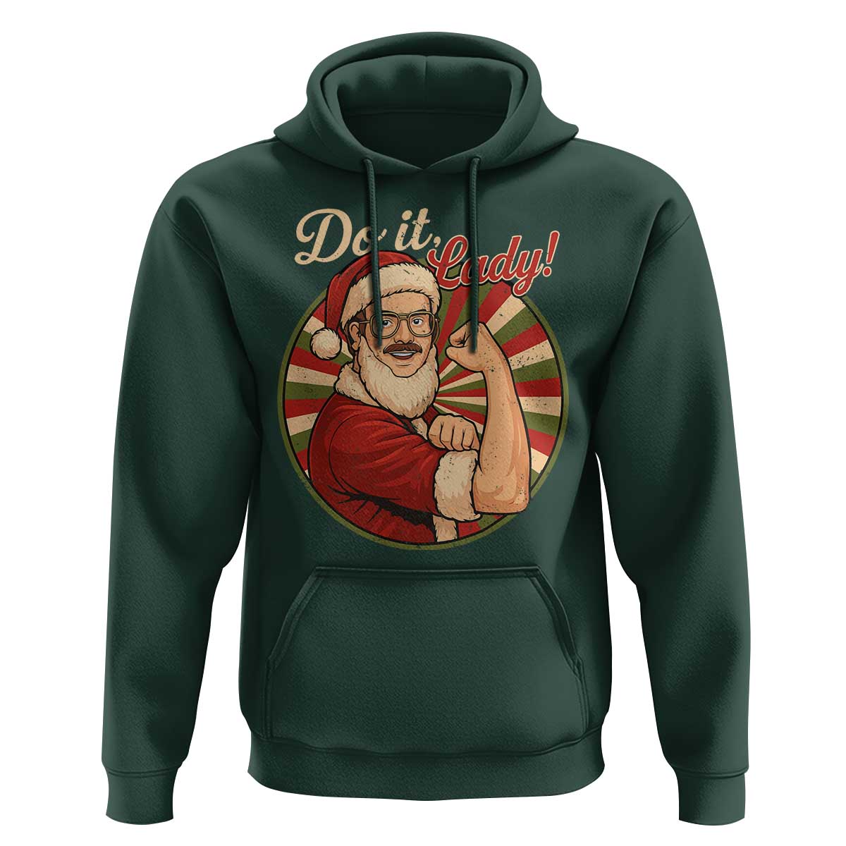 Funny Christmas Do It Lady Hoodie Mustache Guy Meme Santa Cosplay - Wonder Print Shop