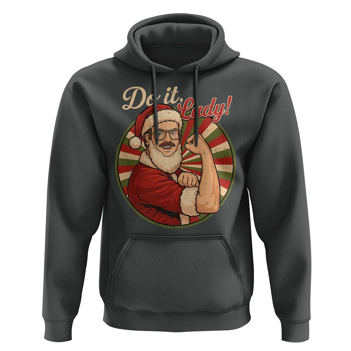 Funny Christmas Do It Lady Hoodie Mustache Guy Meme Santa Cosplay - Wonder Print Shop