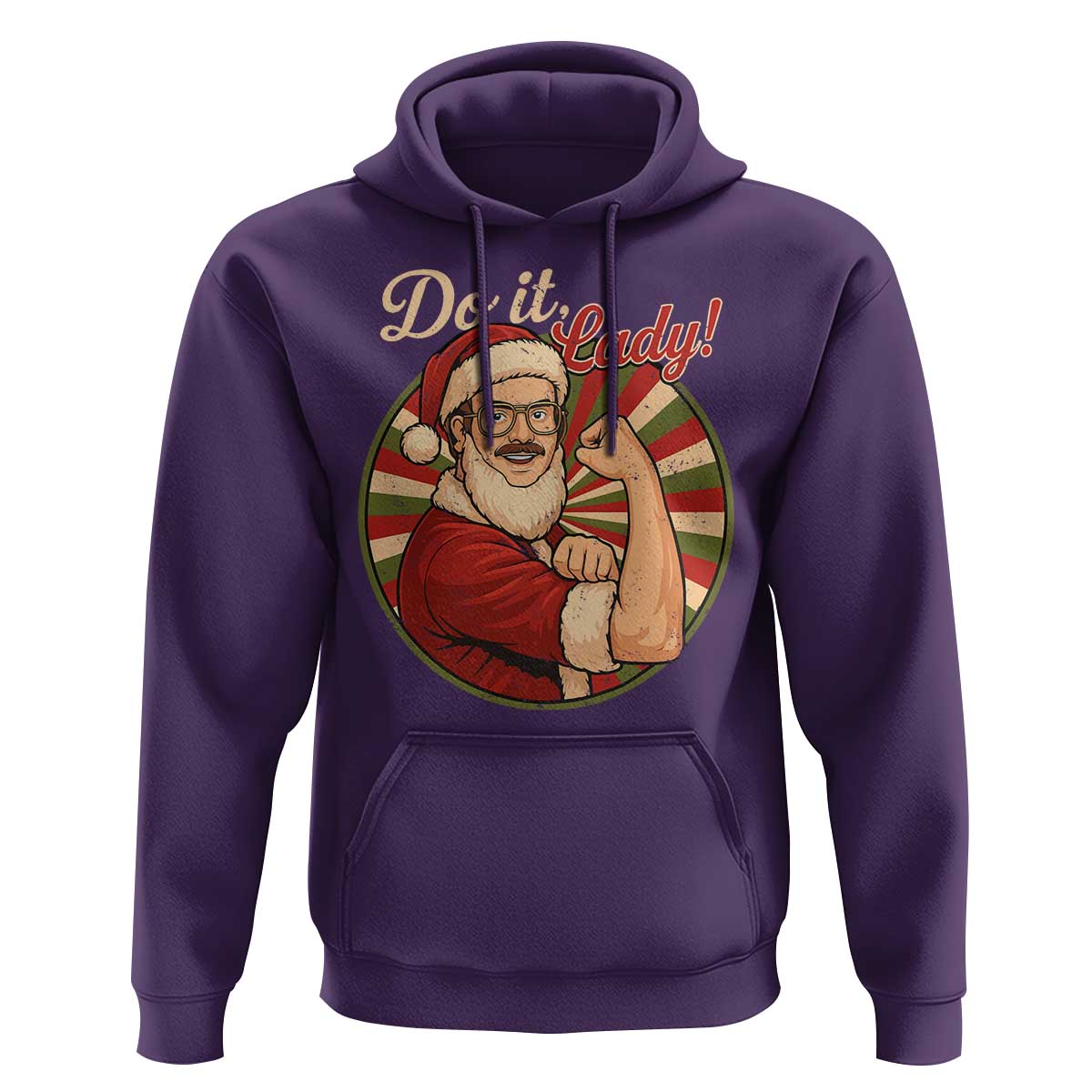 Funny Christmas Do It Lady Hoodie Mustache Guy Meme Santa Cosplay - Wonder Print Shop