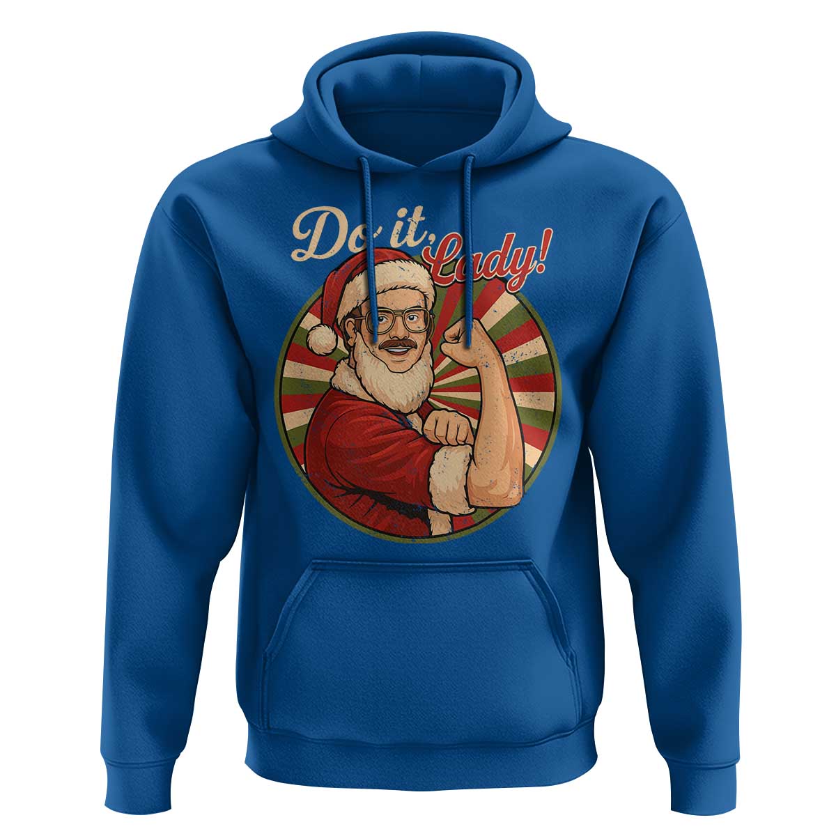 Funny Christmas Do It Lady Hoodie Mustache Guy Meme Santa Cosplay - Wonder Print Shop
