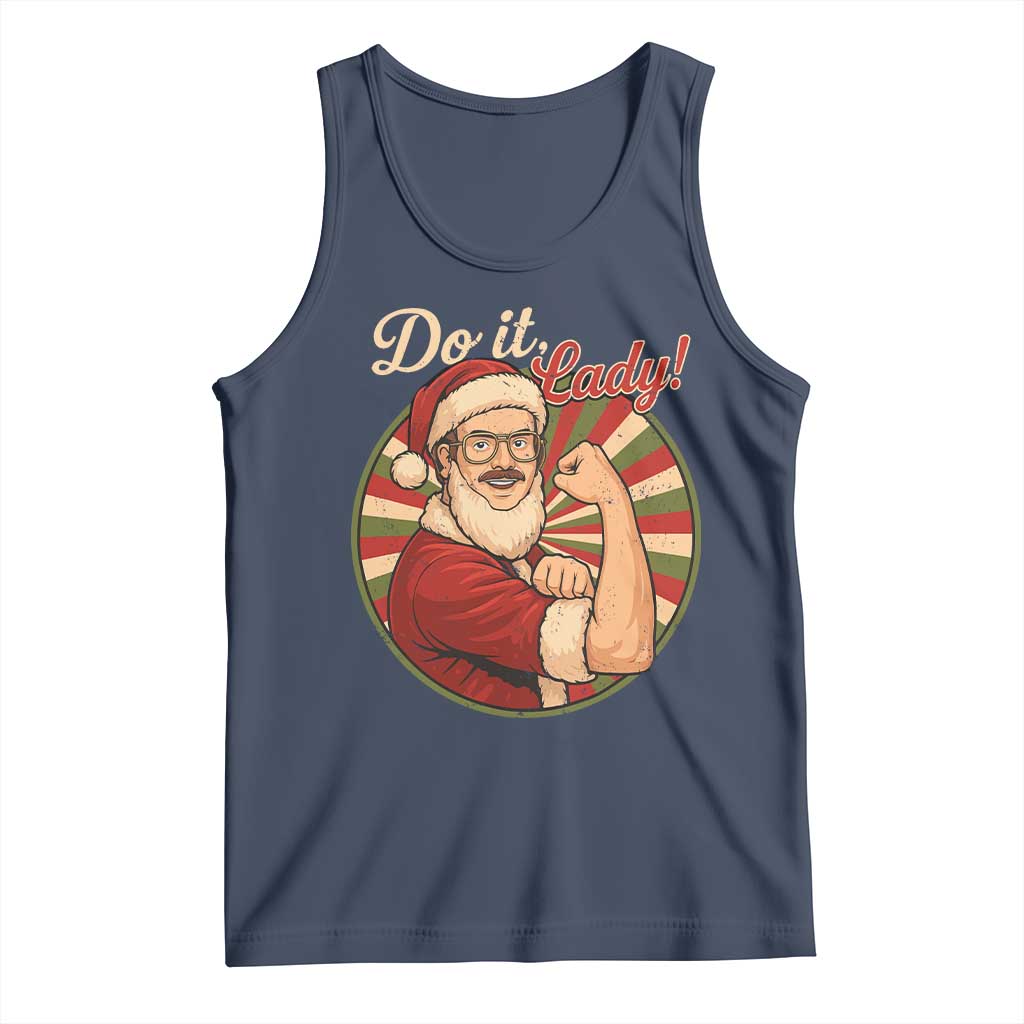 Funny Christmas Do It Lady Tank Top Mustache Guy Meme Santa Cosplay - Wonder Print Shop