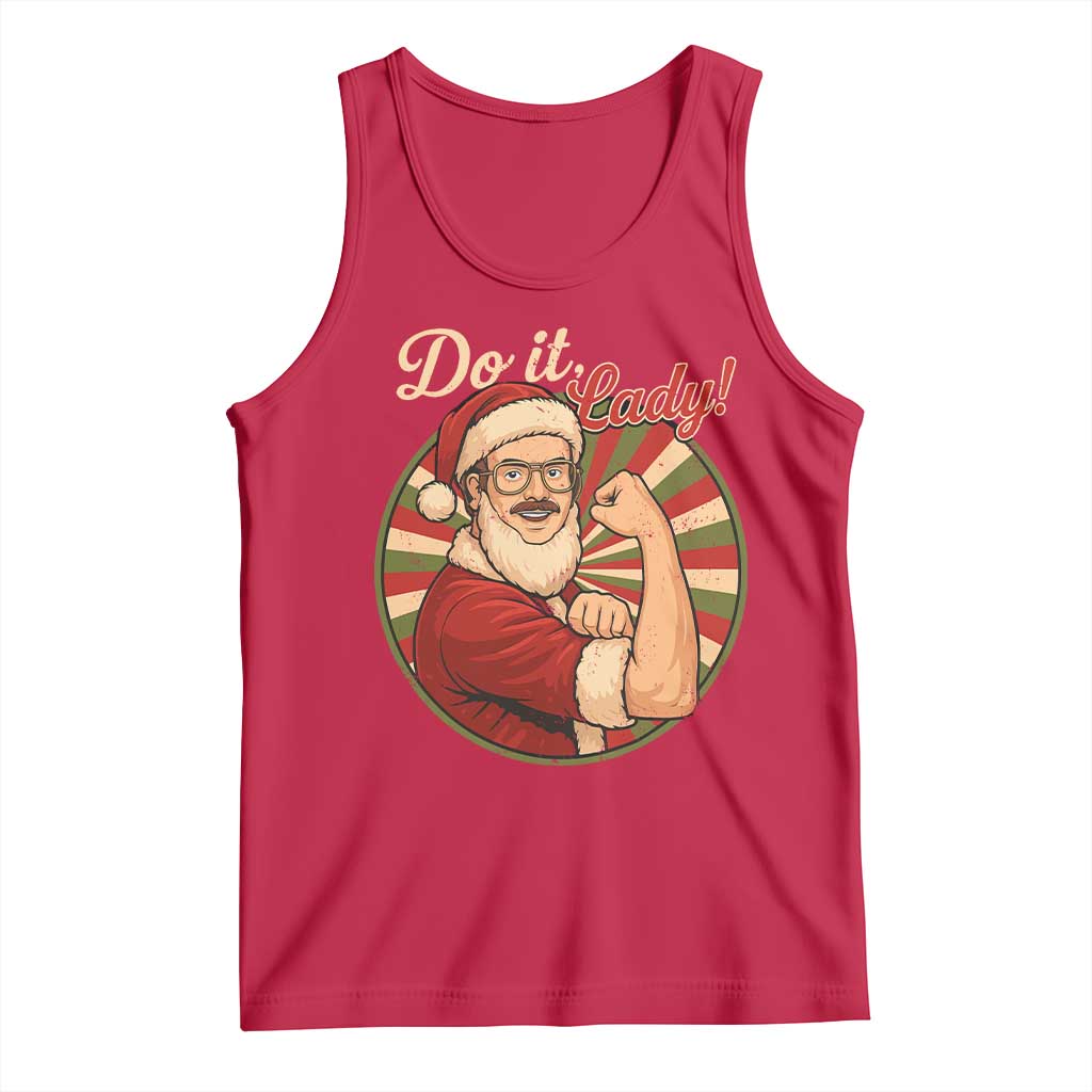 Funny Christmas Do It Lady Tank Top Mustache Guy Meme Santa Cosplay - Wonder Print Shop