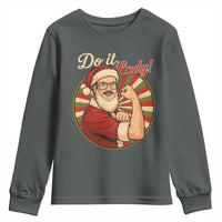 Funny Christmas Do It Lady Youth Sweatshirt Mustache Guy Meme Santa Cosplay - Wonder Print Shop