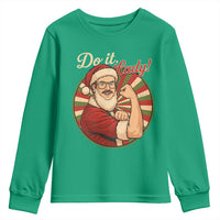 Funny Christmas Do It Lady Youth Sweatshirt Mustache Guy Meme Santa Cosplay - Wonder Print Shop