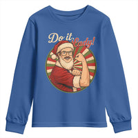 Funny Christmas Do It Lady Youth Sweatshirt Mustache Guy Meme Santa Cosplay - Wonder Print Shop