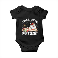 Funny Naughty Christmas Santa Baby Onesie I'm Laying On Your Present - Wonder Print Shop