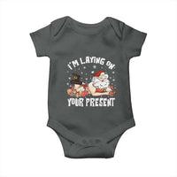 Funny Naughty Christmas Santa Baby Onesie I'm Laying On Your Present - Wonder Print Shop