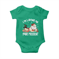 Funny Naughty Christmas Santa Baby Onesie I'm Laying On Your Present - Wonder Print Shop