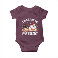 Funny Naughty Christmas Santa Baby Onesie I'm Laying On Your Present - Wonder Print Shop
