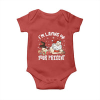 Funny Naughty Christmas Santa Baby Onesie I'm Laying On Your Present - Wonder Print Shop