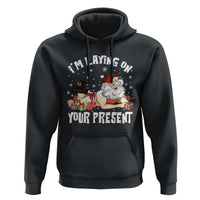 Funny Naughty Christmas Santa Hoodie I'm Laying On Your Present - Wonder Print Shop